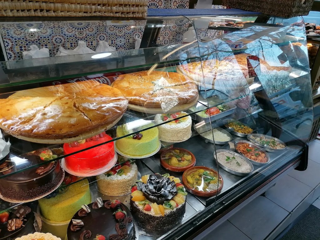 Maison Souss display of handcrafted cakes, pastries and Moroccan dishes